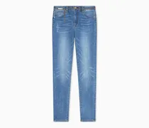 Super Skinny Jeans aus indigoblauem Stretch-Denim