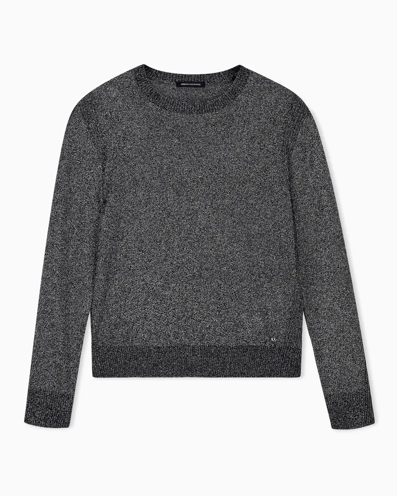 Armani Exchange Pullover Regular Fit aus Viskose mit metallischem Glanz Grau