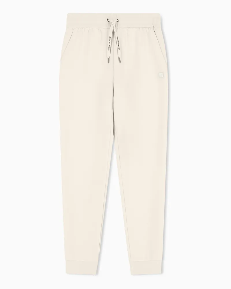 Armani Exchange Sports trousers in bi-material stretch cotton Beige