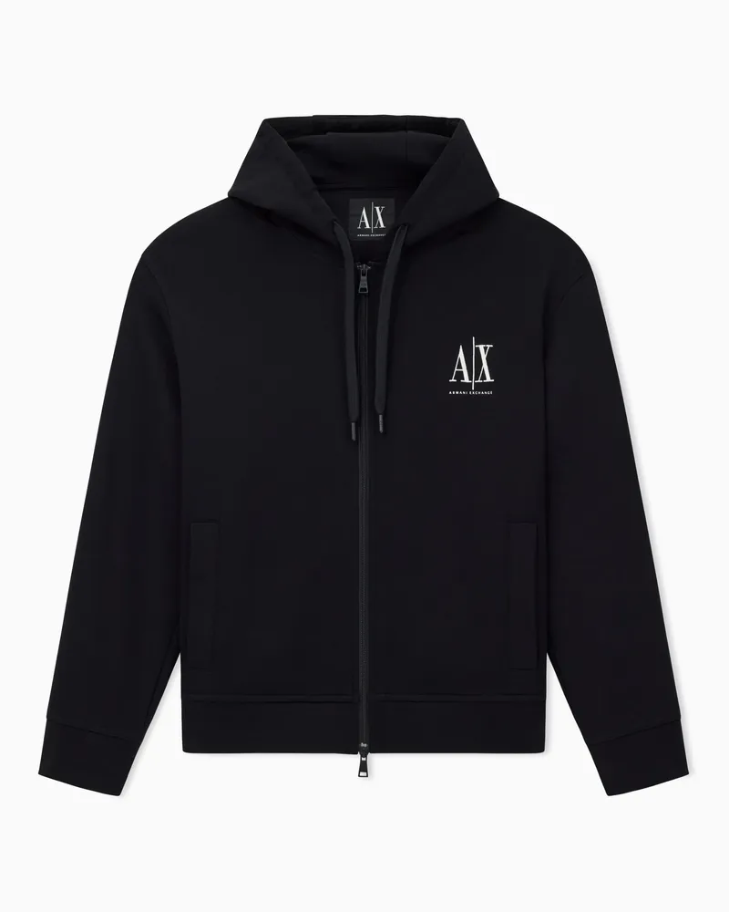 Armani Exchange Zip-up hoodie with embroidered logo Schwarz