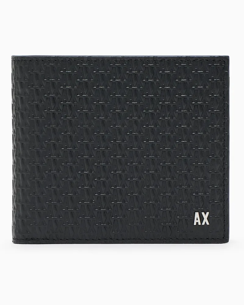 Armani Exchange Buchbrieftasche mit Kontrastband und Logo Schwarz