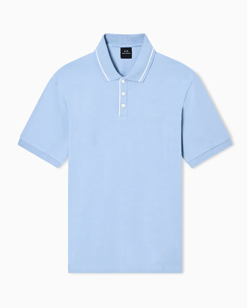 Armani Exchange Poloshirt im Regular Fit aus Stretch-Jersey Hellblau