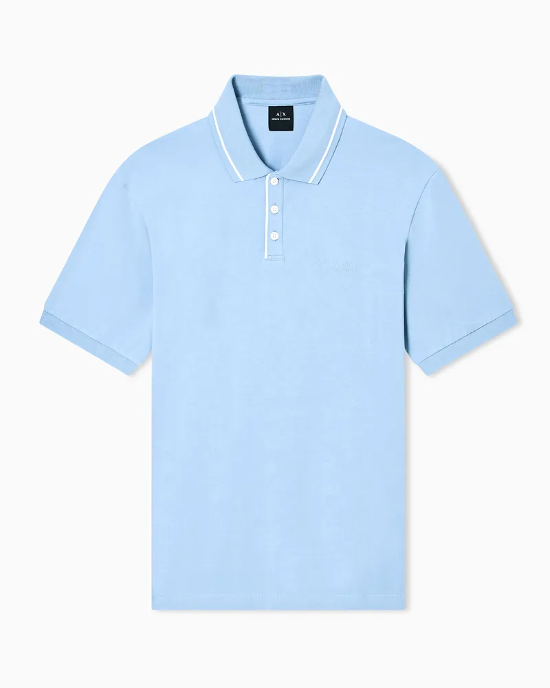 Armani Exchange Poloshirt im Regular Fit aus Stretch-Jersey Hellblau