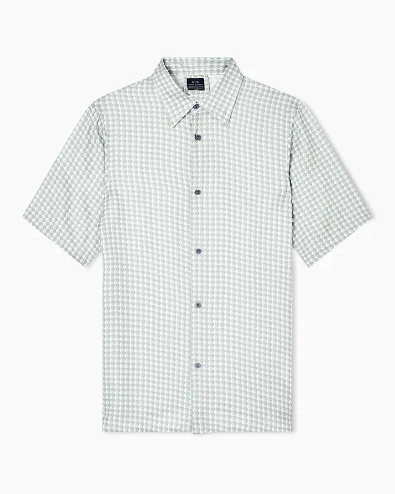 Armani Exchange Gemustertes Kurzarmhemd Grün