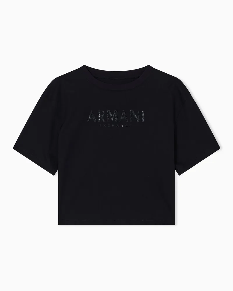Armani Exchange Cropped-T-Shirts Schwarz