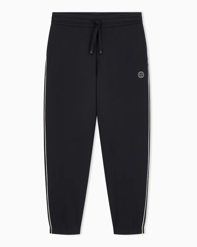 Armani Exchange Jerseyhose Regular Fit aus gebondeter Stretch-Baumwolle Schwarz