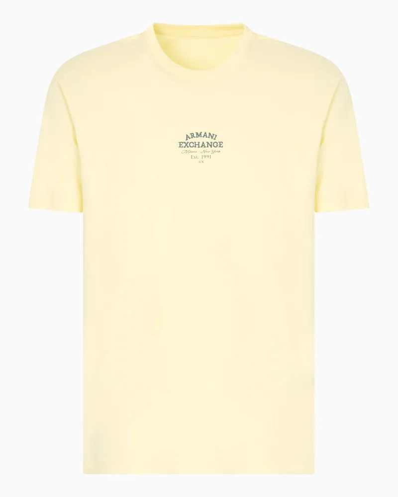 Armani Exchange Baumwoll-T-Shirt mit normaler Passform und Logo Gelb
