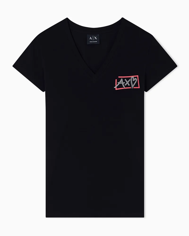 Armani Exchange Slim fit Cotton T-shirt Schwarz