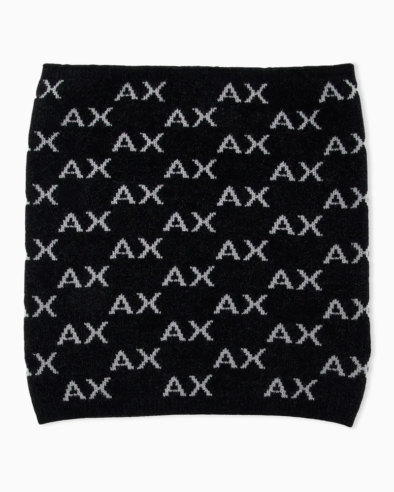 Armani Exchange Schlauchschal aus Viskosemischung mit Muster Schwarz