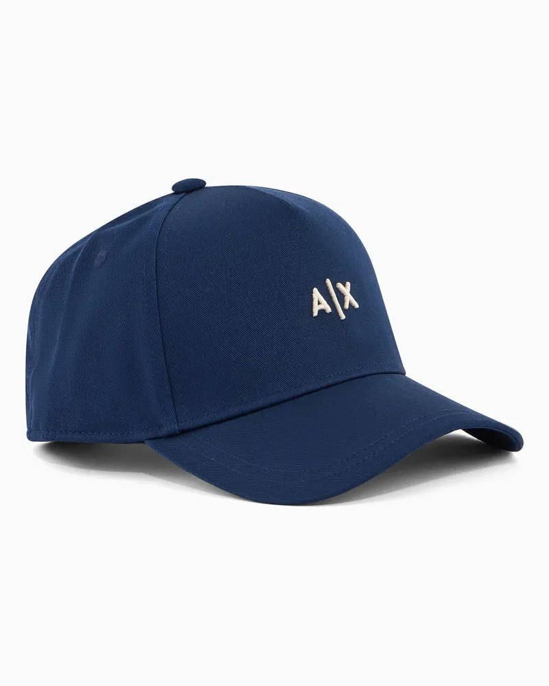 Armani Exchange Hut mit Schirm und gesticktem Logo Blau