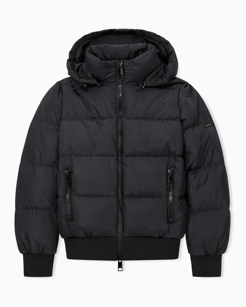 Armani Exchange Gesteppte Daunenjacke mit Kapuze Schwarz