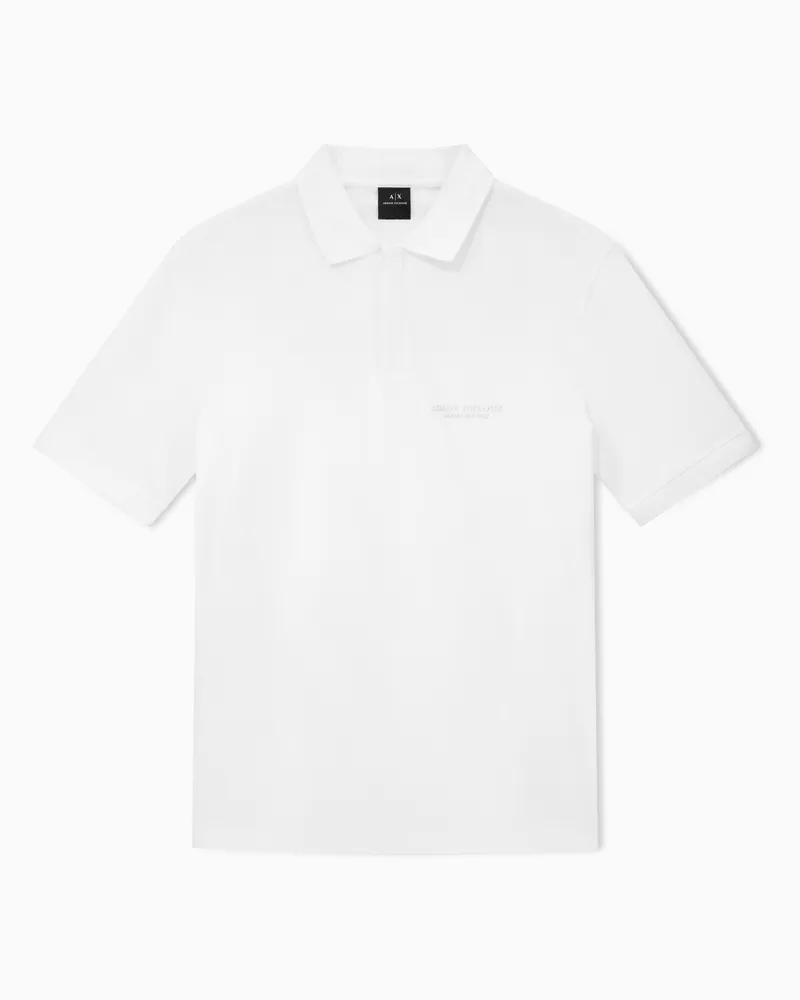 Armani Exchange Poloshirt im Regular Fit mit Ton-in-Ton-Logo Weiß
