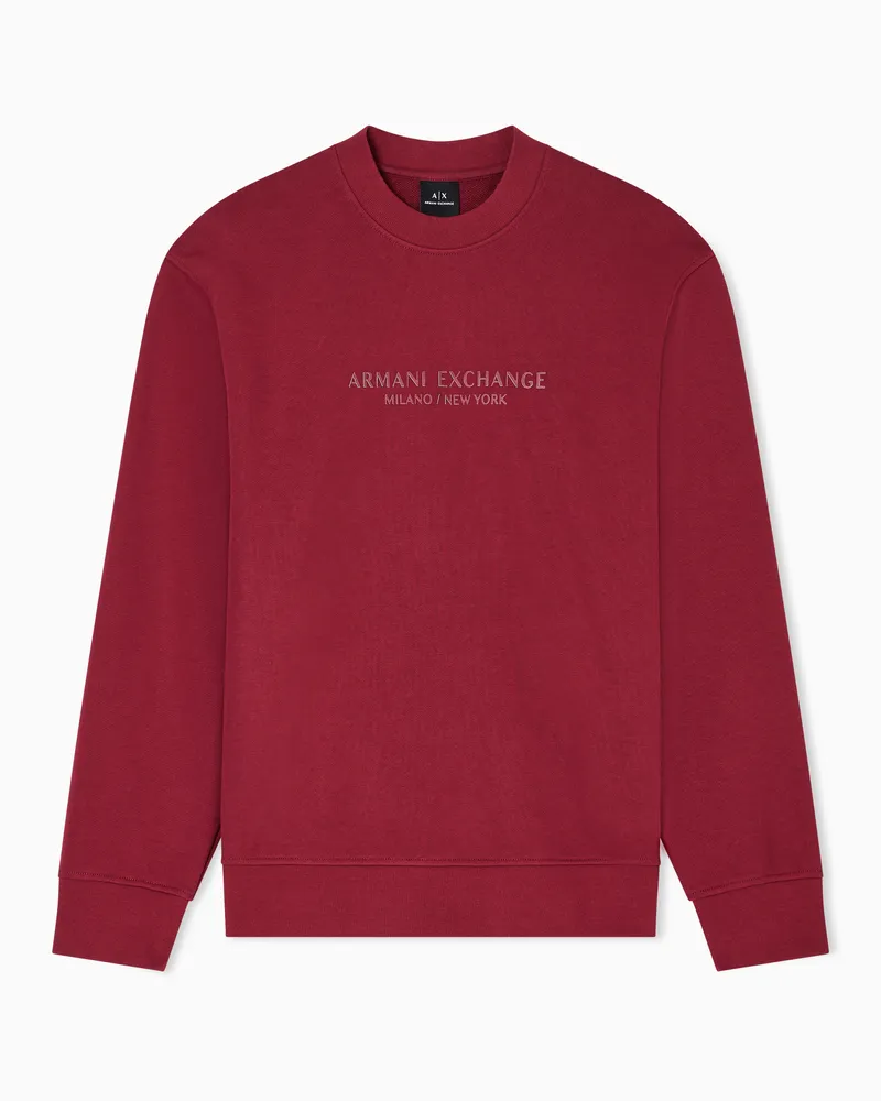 Armani Exchange Sweatshirt mit Rundhalsausschnitt und farblich abgestimmtem Logo Burgunderrot