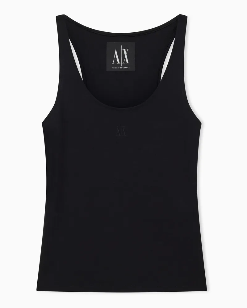 Armani Exchange Jersey-Tanktop mit Logo Schwarz