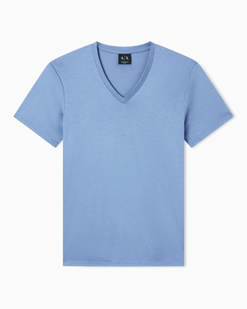 Armani Exchange T-Shirt Slim Fit Passform aus Pima-Baumwolljersey Hellblau