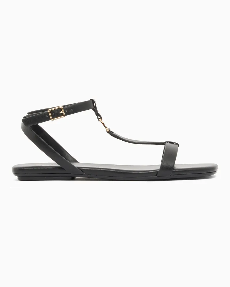 Armani Exchange Faux leather sandals Schwarz