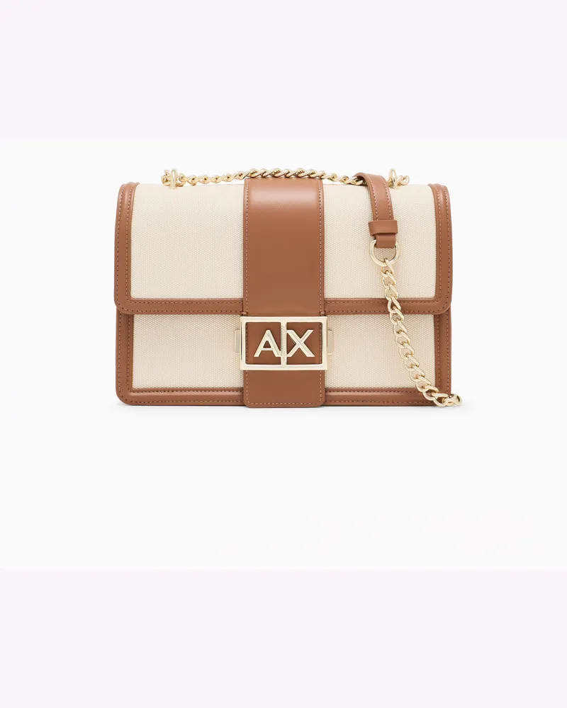 Armani Exchange Crossbody Bag made of smooth material Beige