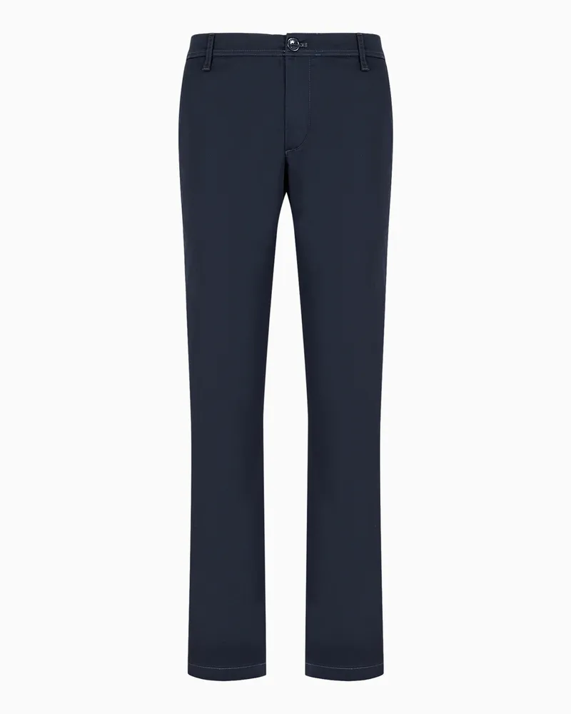 Armani Exchange Chinohose aus Stretch-Satin-Baumwolle Blau