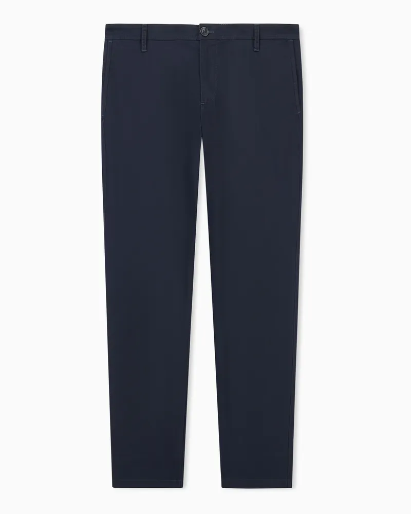Armani Exchange Chinohose aus Stretch-Satin-Baumwolle von Essential Basics Blau