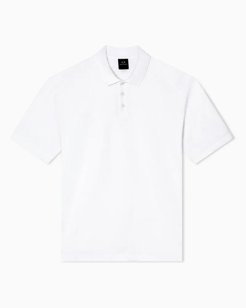 Armani Exchange Poloshirt im Regular Fit mit Allover-Logo Weiß