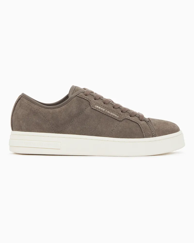 Armani Exchange Regular Fit Sneaker aus Wildleder mit klassischer Schnürung Braun