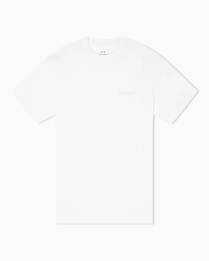 Armani Exchange Regular Fit T-Shirt aus Baumwolljersey Weiß