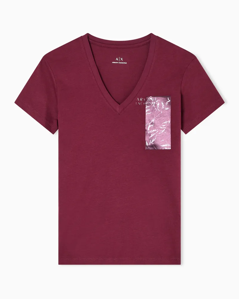 Armani Exchange Regular Fit T-Shirts Burgunderrot