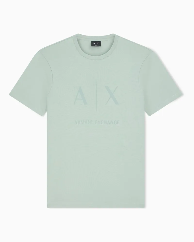 Armani Exchange Slim Fit T-Shirt aus Baumwolljersey Crossover Grün
