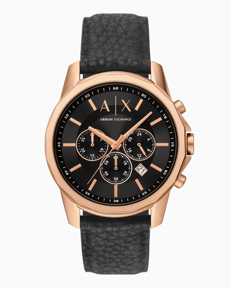 Armani Exchange Chronograph aus schwarzem Gummi Mehrfarbig