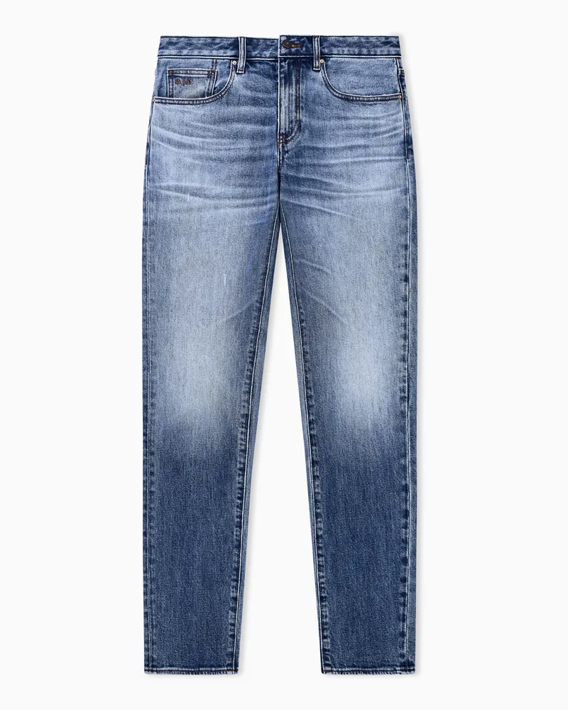 Armani Exchange 5 Pockets Pant Denim Kurabo Slim aus Stretch-Baumwolle Blau