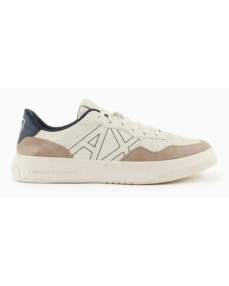 Armani Exchange Sneakers mit Wildledereinsätzen Panna