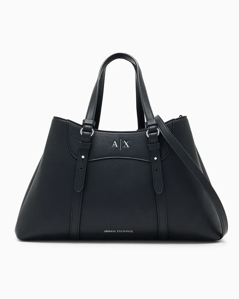 Armani Exchange Shopping Bag mit Doppelhenkel und geräumigem Innenfach Schwarz