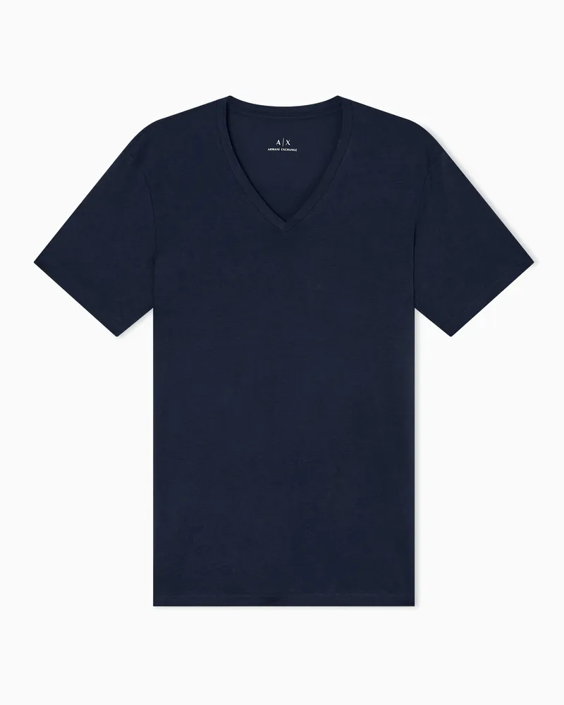 Armani Exchange T-Shirt Slim Fit Passform aus Pima-Baumwolljersey Marineblau