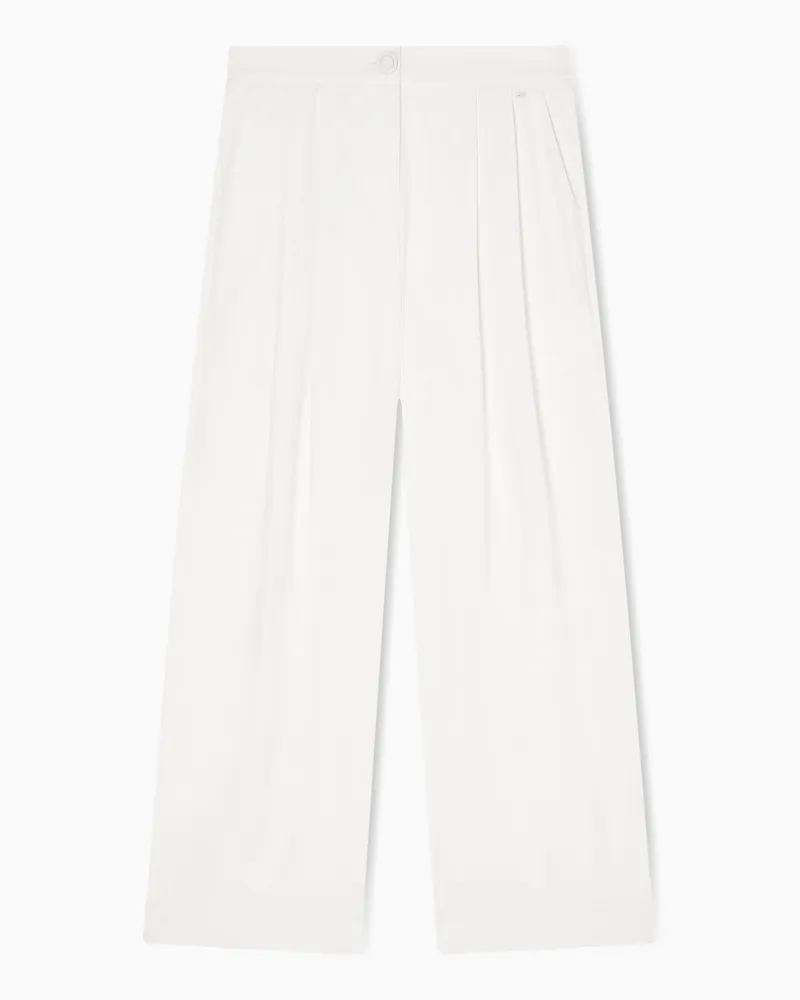 Armani Exchange Mixed fabric trousers Weiß