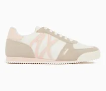 Sneaker aus Mesh und Wildleder mit gerippter Gummisohle