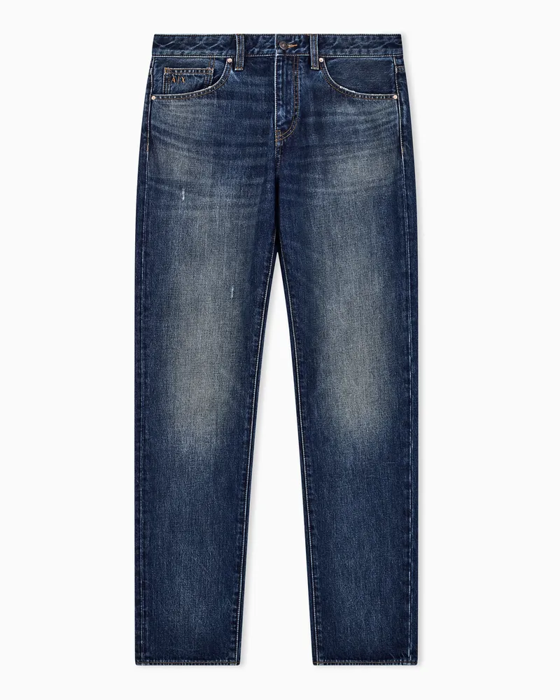 Armani Exchange Regular Fit 5-Pocket-Jeans aus Denim mit geradem Bein Blau