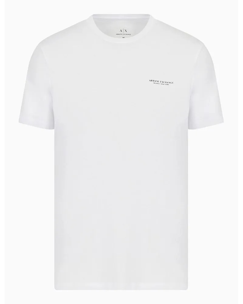 Armani Exchange Jersey-t-shirt In Normaler Passform Weiss