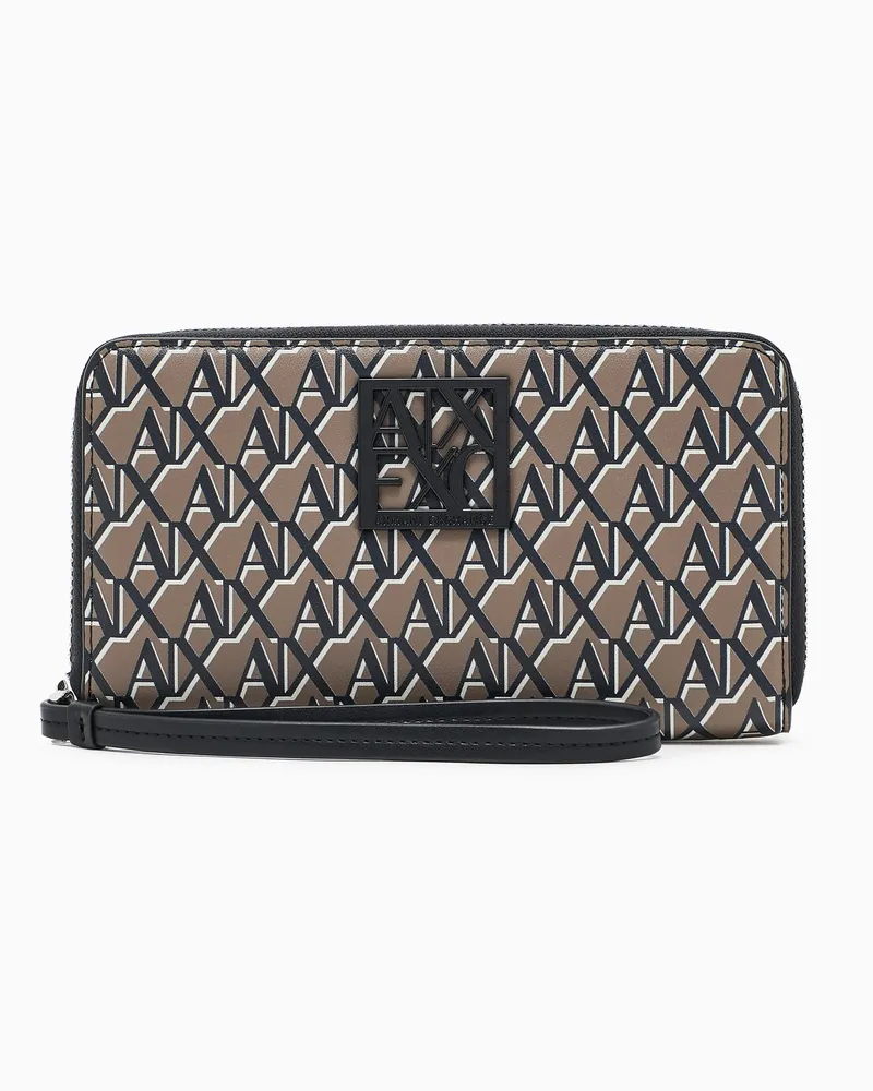 Armani Exchange Brieftasche mit Allover-Logo Braun
