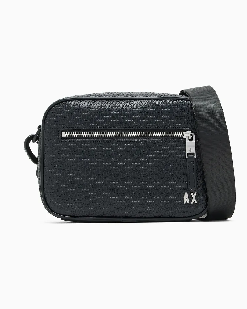 Armani Exchange Umhängetasche mit durchgehendem Monogramm-Logo Schwarz