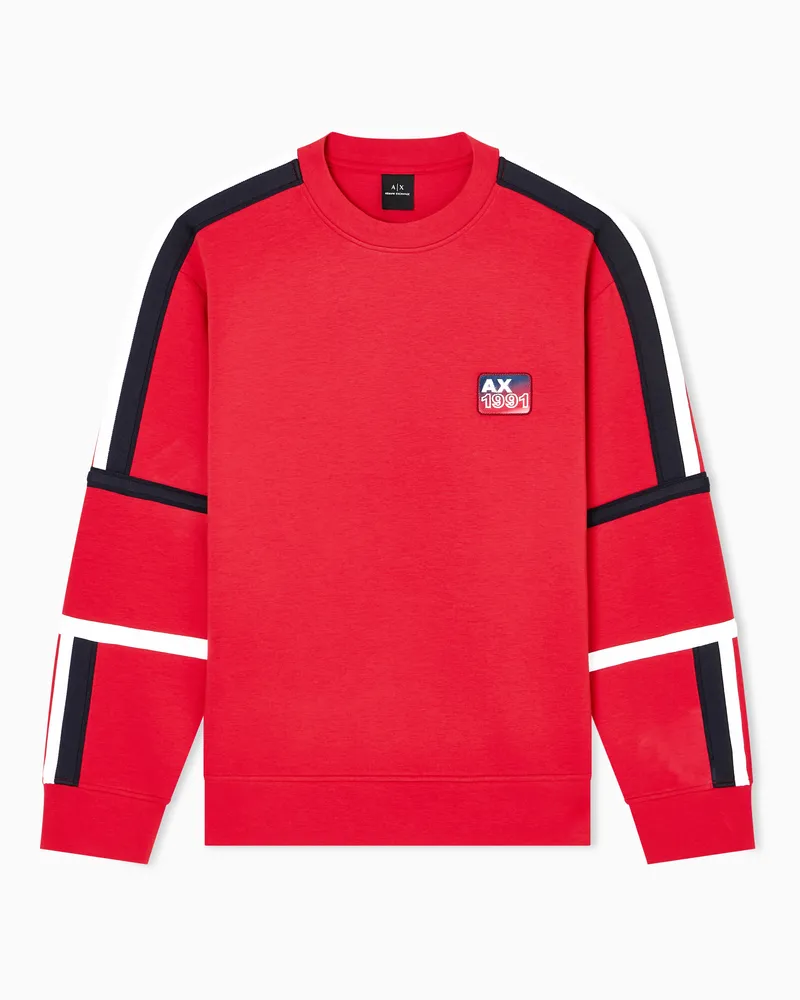 Armani Exchange Sweatshirt mit Kontraststreifen Rot