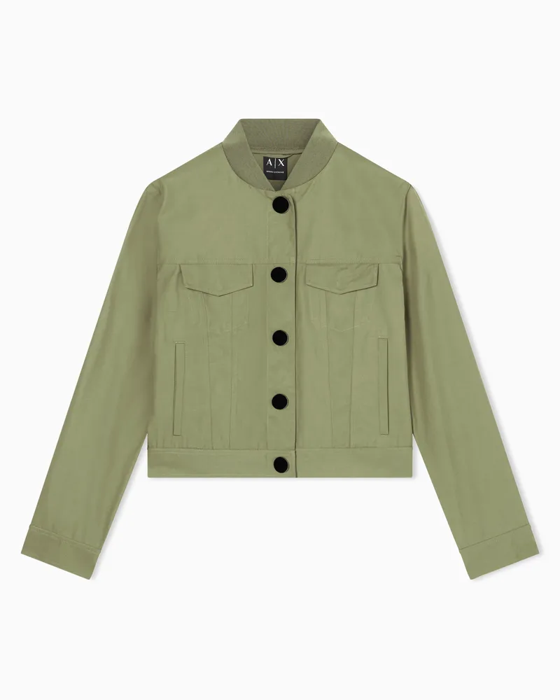 Armani Exchange Utility Blouson in Cotton Twill Grün