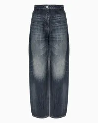 Armani Exchange Boyfriend-jeans Aus Baumwolldenim mit Brodé-logo Auf Der Tasche Dunkelblau