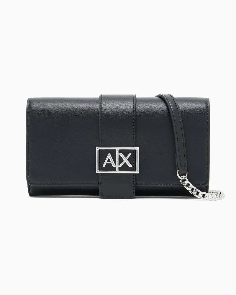 Armani Exchange Geldbörse an Kette mit ASV-Logo Schwarz