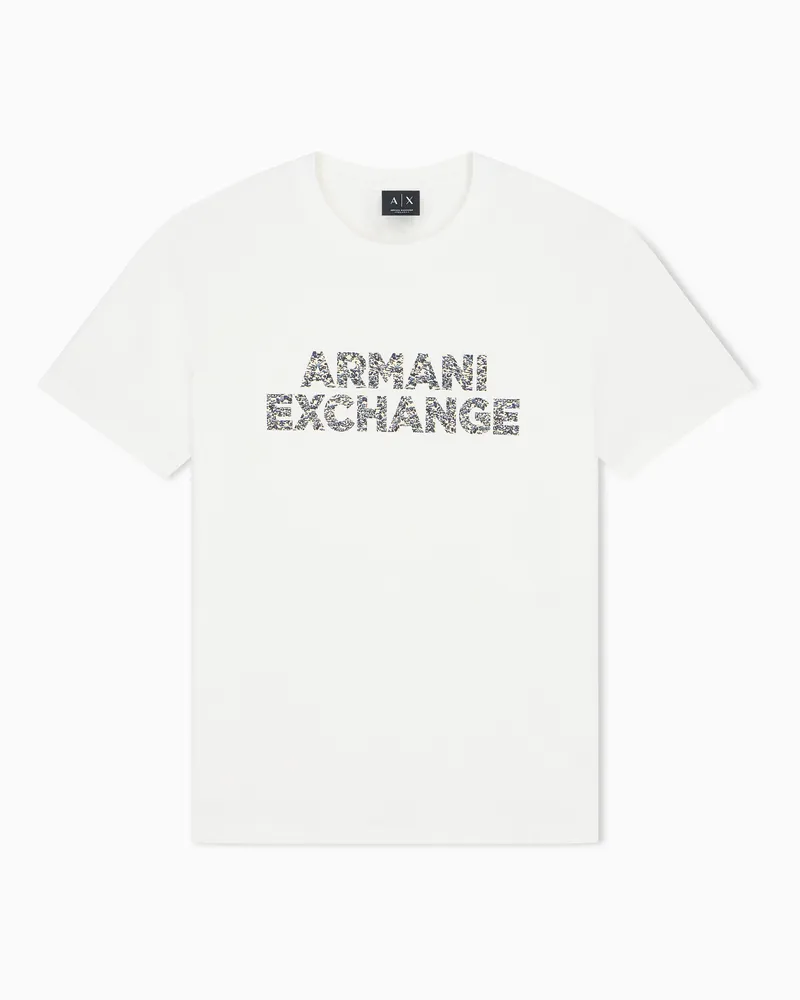 Armani Exchange T-Shirt Regularer Schnitt aus Baumwolljersey Weiß