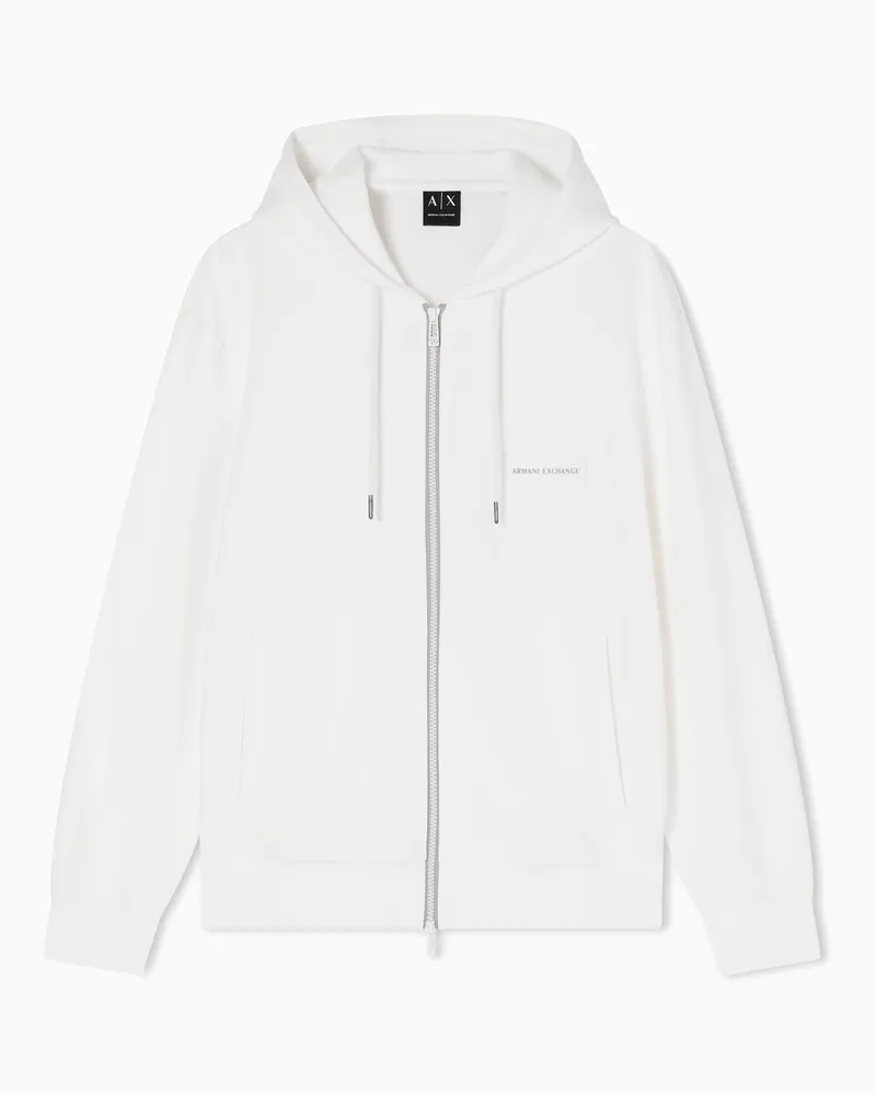 Armani Exchange Zip-up cotton sweatshirt Weiß