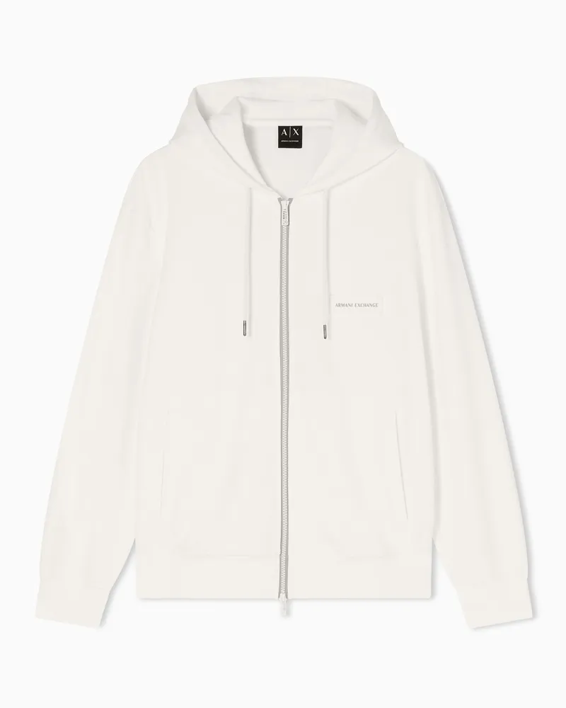 Armani Exchange Zip-up cotton sweatshirt Weiß