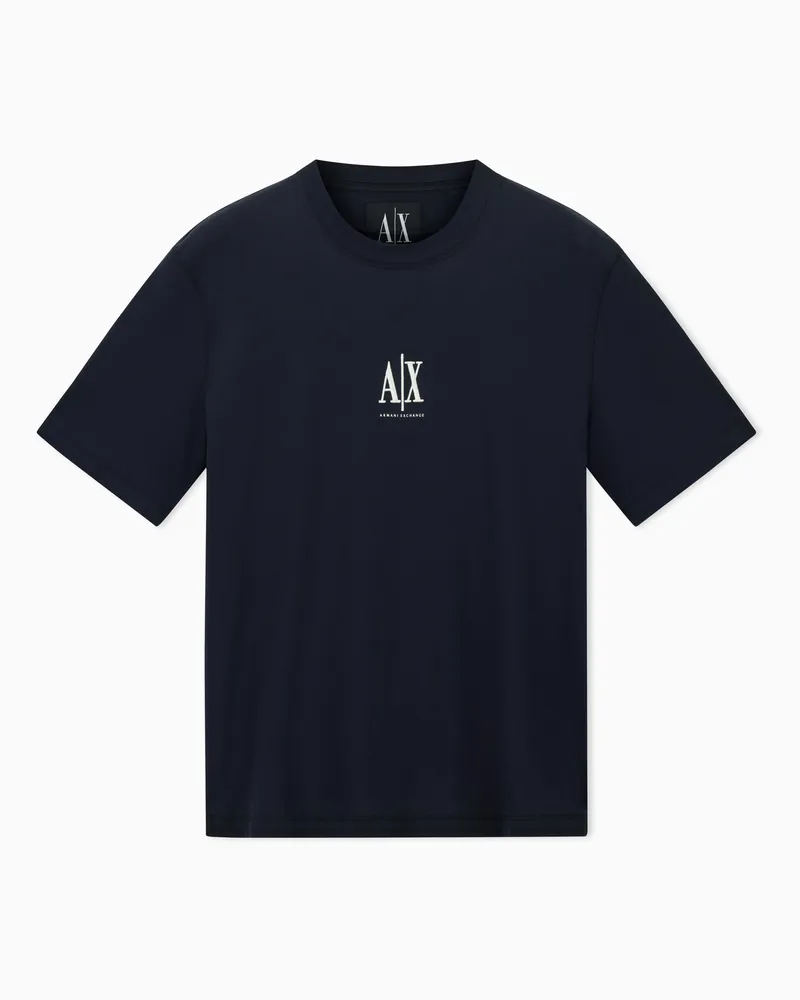 Armani Exchange Regular fit T-shirt with embroidered logo Marineblau
