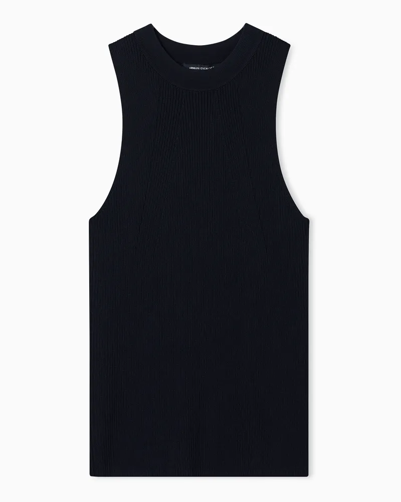 Armani Exchange Knitted Top in technical fabric Schwarz