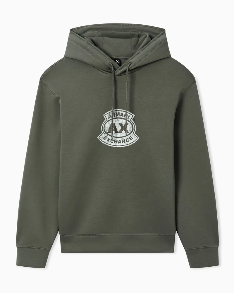 Armani Exchange Cotton hoodie Grün