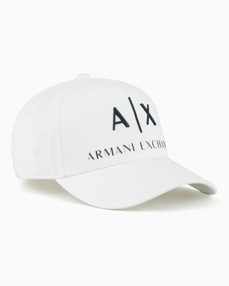 Armani Exchange Hut mit Schirm mit Logo Weiß